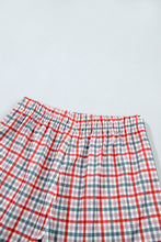 Load image into Gallery viewer, Multicolour Plaid MERRY Holiday Long Sleeve Top and Shorts Set