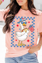 Load image into Gallery viewer, Pink America Goose 4th Of July Patriotic Flag Graphic T Shirt