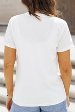 Load image into Gallery viewer, White Patriotic Patchwork Print Duck Graphic Tee