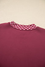 Load image into Gallery viewer, Dark Blue Colorblock Polka Dot Contrast Trim Oversized Sweatshirt