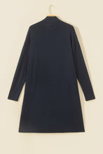 Load image into Gallery viewer, Dirty blue Solid Color Long Sleeve Casual Tunic Shift Cardigan
