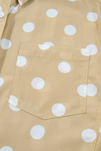 Load image into Gallery viewer, White Polka Dot Print Three Quarter Sleeve Ruffle Hem Casual Shirt