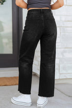 Load image into Gallery viewer, Sail Blue Frayed Cropped Barrel Jeans