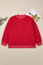Load image into Gallery viewer, Orange Polka Dot Patchwork Round Neck Plus Size Sweatshirt