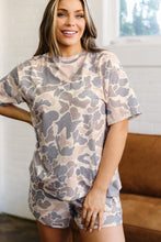 Load image into Gallery viewer, Multicolour Camouflage Loose Tee Drawstring Shorts 2pcs Outfit