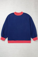 Load image into Gallery viewer, Orange Polka Dot Patchwork Round Neck Plus Size Sweatshirt