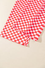 Load image into Gallery viewer, Pink Christmas Slogan Graphic Plaid Contrast Two-piece Pant Set