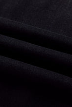 Load image into Gallery viewer, Black Drawstring Waist Ankle Length Casual Jeans Regular Fit Pocket Detail Denim Pants
