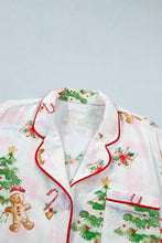 Load image into Gallery viewer, Pink Abstract Christmas Print Long Sleeve Two Piece Shift Lounge Set