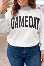 Load image into Gallery viewer, Light Grey GAME DAY/ FOOTBALL Letter Print Reversible Plus Size Sweatshirt