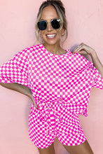 Load image into Gallery viewer, Black Checkered Top and Short Casual 2pcs Set
