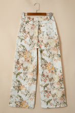 Load image into Gallery viewer, Beige Vintage Style Floral Print High Waist Wide Leg Jeans