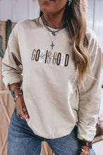 Load image into Gallery viewer, Jet Stream GOD IS GOOD Western Embroidered Letter Crewneck Pullover Sweatshirt