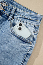 Load image into Gallery viewer, Sail Blue Acid Wash Pocket Detail Flare Jeans