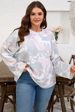 Load image into Gallery viewer, Green Plus Size Camouflage Print Drop Shoulder Loose Pullover Top