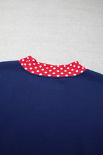 Load image into Gallery viewer, Orange Polka Dot Patchwork Round Neck Plus Size Sweatshirt
