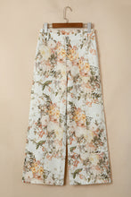Load image into Gallery viewer, Beige Vintage Style Floral Print High Waist Wide Leg Jeans