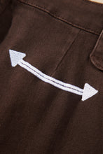 Load image into Gallery viewer, Coffee Western Colorblock Pockets Button Fly Decorative Belt Loops Straight Leg Jeans