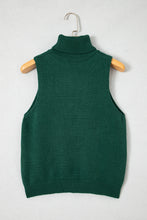 Load image into Gallery viewer, Evergreen High Neck Sleeveless Embroidered Knit Sweater Vest