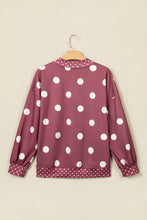 Load image into Gallery viewer, Pink Polka Dot Print Contrast Detail Oversized Tunic Sweatshirt