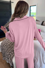 Load image into Gallery viewer, Delicacy Long Sleeve Colorblock Patchwork Two Piece Home Wear Lounge Set