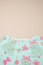 Load image into Gallery viewer, Green Abstract Print Long Sleeve Two Piece Lounge Set