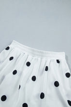 Load image into Gallery viewer, Red Polka Dot Raw Hem Relaxed Pullover Loose Skort Two Piece Set
