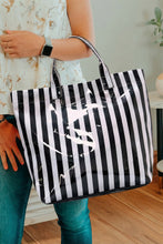 Load image into Gallery viewer, Rainbow Glossy Striped Vinyl Large Tote Bag
