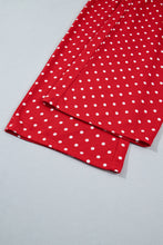 Load image into Gallery viewer, Red Polka Dot Drawstring Wide Leg Long Sleeve Top Pant Set