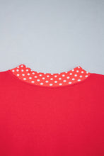 Load image into Gallery viewer, Tomato Red Casual Polka Dot Patchwork Letter Graphic Plus Size Sweatshirt