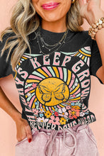 Load image into Gallery viewer, Black Always Keep Growing Butterfly Flower Crewneck Graphic Tee