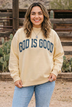 Load image into Gallery viewer, Yellow Jesus Slogan Stand Neck Long Sleeve Oversized Tunic Plus Size Sweatshirt