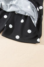 Load image into Gallery viewer, Red Polka Dot Raw Hem Relaxed Pullover Loose Skort Two Piece Set