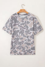 Load image into Gallery viewer, Multicolour Retro Camouflage Print Womens Casual T Shirt