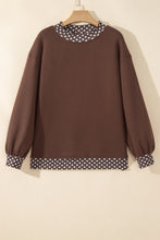 Load image into Gallery viewer, Red Colorblock Polka Dot Contrast Trim Oversized Sweatshirt