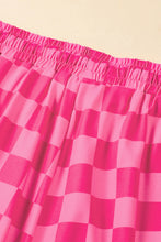 Load image into Gallery viewer, Black Checkered Drawstring Elastic Waist Casual Shorts