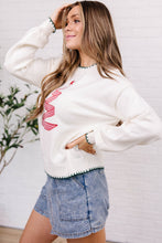 Load image into Gallery viewer, Beige Stitched Detail Christmas Tree Holiday Casual Sweater