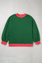 Load image into Gallery viewer, Orange Polka Dot Patchwork Round Neck Plus Size Sweatshirt