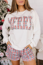 Load image into Gallery viewer, Multicolour Plaid MERRY Holiday Long Sleeve Top and Shorts Set