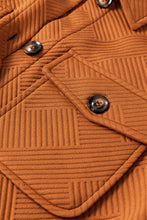 Load image into Gallery viewer, Gold Flame Textured Collared Drop Shoulder Buttoned Front Duster Coat