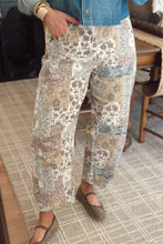 Load image into Gallery viewer, Multicolour Boho Floral Patchwork Western Print Straight Leg Ankle-Length Jeans