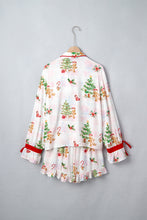 Load image into Gallery viewer, Pink Abstract Christmas Print Long Sleeve Two Piece Shift Lounge Set