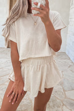 Load image into Gallery viewer, Black 2pcs Cropped Tee and Ruffle High Waist Skort Set