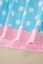 Load image into Gallery viewer, Sky Blue Polka Dot Short Sleeve Top and Pants Set