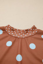 Load image into Gallery viewer, Pink Polka Dot Print Contrast Detail Oversized Tunic Sweatshirt