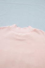 Load image into Gallery viewer, Light Pink BLESSED Embroidered Trim Patch Graphic Plus Size Mock Neck Sweatshirt