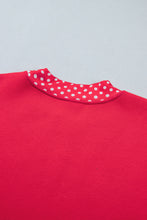 Load image into Gallery viewer, Red Colorblock Polka Dot Contrast Trim Oversized Sweatshirt