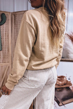 Load image into Gallery viewer, Light French Beige Western Embroidery Round Neck Pullover Long Sleeve Sweatshirt