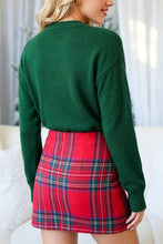 Load image into Gallery viewer, Blackish Green Abstract Dog Embroidery Christmas Fashion Round Neck Sweater