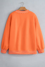 Load image into Gallery viewer, Red Colorblock Polka Dot Contrast Trim Oversized Sweatshirt